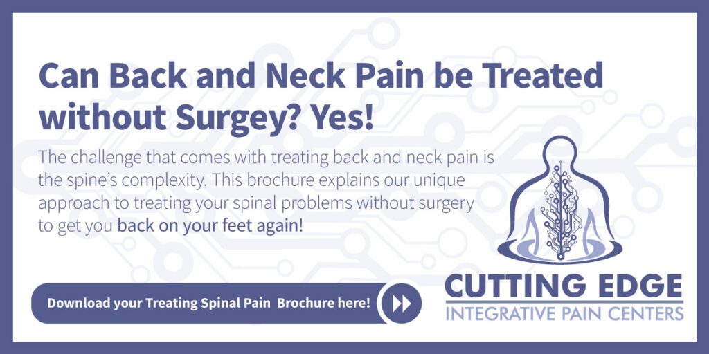 Can back and neck pain be treated without surgery? Yes! Download your brochure here. 