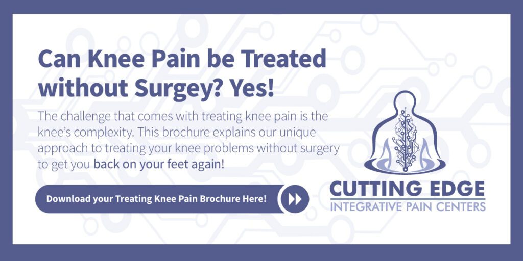 Can knee pain be treated without surgery? Yes! Download your brochure here