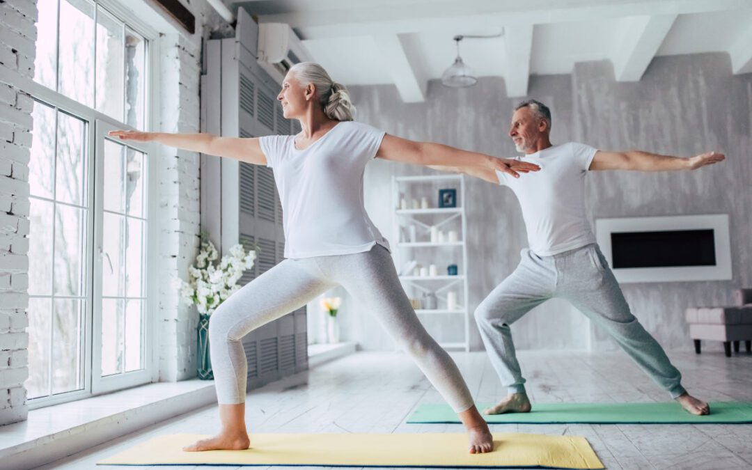 a couple doing yoga